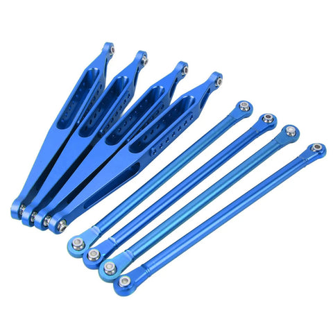 Upgrade Your RC Ride With Premium Aluminium Alloy Suspension Links For Losi 1/8 LMT 4WD, blue suspension links set.