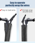 Starlink Cord Protector Kit with 49 ft wire loom tubing split sleeving showing easy loading and strong wrapping around cables