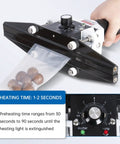 Killer Portable Handheld Heat Sealer For Mylar And Foil Bags Eight Inch Wide Jaw in use sealing a plastic bag with snacks.