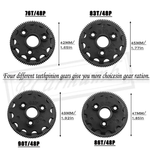 Beefed Up 48P 90T Spur Gear Set With 17T 19T 21T Pinions And Slipper Clutch Rebuild Kit for 1 To 10 Rustler Stampede Bandit 2WD