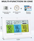 All In One Weather Station With 3 Sensors for Indoor and Outdoor Temperature Humidity Barometer Pressure Forecast