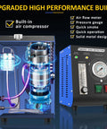Leak Detection Smoke Machine With Built In Air Pump And Flow Meter 19 PSI Dual EVAP Mode Pro Grade Diagnostic Tester Kit For All Vehicles Pipe Systems ATVs Boats And Motorcycles, blue metal unit