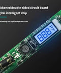 Digital Soldering Iron Heat Set Insert Tool Kit For Fast Workhorse Threaded Inserts In Plastic And 3D Printing, Adjustable 180 To 500 C With LCD Display, close-up of circuit board and display