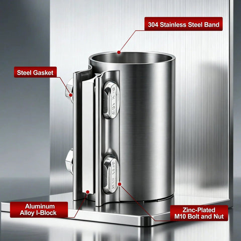 Top Shelf 2.5 Inch Exhaust Clamp And Muffler Sleeve Coupler Forged From Tough As Nails 304 Stainless Steel To Fix Pipe Joints And Quit Those Annoying Backseat Rattles
