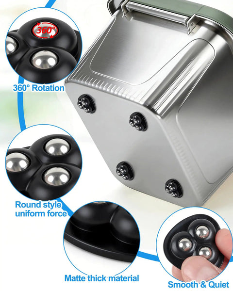 Smooth 360 Degree Swivel Appliance Casters Set For Heavy Kitchen Gear, Mini Ball Bearing Wheels That Glide Across Counters, Sticky Universal Rollers For Air Fryers, Coffee Makers, Stand Mixers And Other Appliances