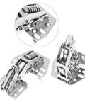 Heavy Duty Soft Close Cabinet Hinges 90 Degree Opening Angle Self Closing Lid Stay 2 Pack Cold Rolled Steel hinges viewed from multiple angles.