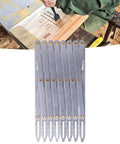 Aluminum Expanding Sewing Gauge With Button Guide And Equal Space Divider For Quilting Adjustable Ruler Set With 8 Connected Measuring Segments Multi Function Spacing Device For Crafting Pleats Buttons, shown expanded