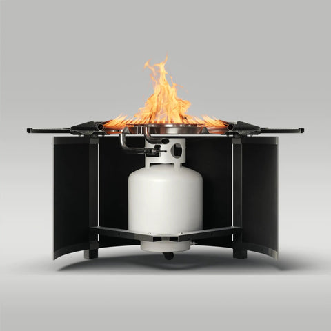 Infinity Flame Propane Fire Pit Outdoor Gas Table With Smokeless Signature Flame Design And Durable Stainless Steel, open view