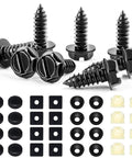Eight Sets Premium Stainless Steel License Plate Screws Kit For Most Cars And Trucks Rust Proof And Anti Rattle Bolts