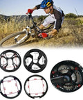 Cyclist riding with Road Bicycle Crank Guard Protector For 40 To 52T Sprockets Easy Install No Fuss Plastic Cover Shield