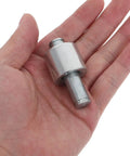 Heavy Duty Hydraulic Pallet Jack Handle Steel Pressure Roller Replacement Featuring Slick Polished Coating held in hand.
