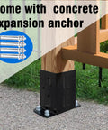 4x4 Wood Fence Post Anchor Base, 13 Gauge Steel, Black Powder Coated, set on concrete with included anchors, for outdoor use