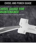 Chisel and punch gauge showing angle for chisel maintenance, part of 28 Piece Punch And Chisel Set With Pin Punches Taper Punches Cold Chisels And Center Punches For Automotive Metalworking And Mechanical Tasks Pro Grade Chrome Vanadium And Carbon Steel Tools Durable Beefy And Versatile Hand Tool Kit.
