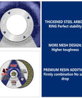 Heavy Duty 25 Pack 4 Inch Grinding Wheels For Angle Grinder featuring aluminum oxide, thickened steel arbor, and premium resin design.