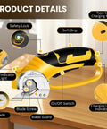 Upgrade Your Workflow With This Badass 4V Cordless Electric Scissors showcasing safety lock, soft grip, and work indicator light.