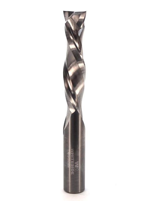 Up Down Cut Spiral Bit With Solid Carbide, 2 Plus 2 Compression, One Half Inch Diameter, close-up view on white background