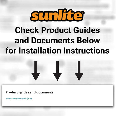 Sunlite installation instructions prompt for LED ceiling light documents.
