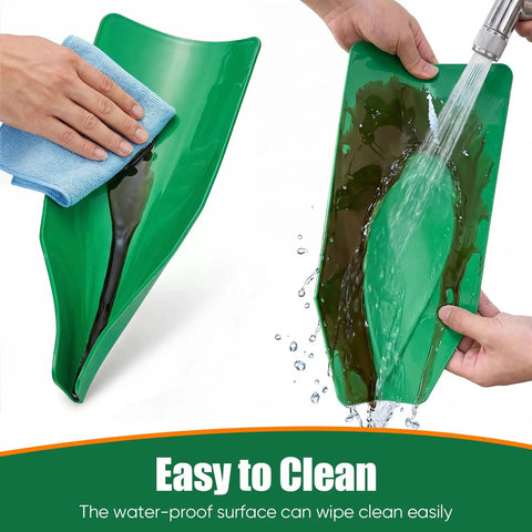 Cleaning the Three Piece Silicone Oil Drain Funnel Set For Spill Free Oil Changes with water and a cloth to show ease of maintenance.