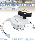 K6010-81 OEM Roof Vent Lift Motor for RV Vent Fans Dometic Fan-Tastic B Series White Cap Replacement 17 RPM with 4 Screws Included Reliable OEM Part Ships Fast, showing product dimensions