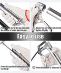 Mini Grease Gun 3000 PSI Heavy Duty Pistol Grip With 9.8 Inch Flexible Hose And 5.9 Inch Rigid Extension For 3 Oz Cartridges usage instructions
