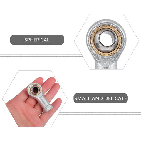 4 Pack Female Thread Rod End Bearings For CNC Equipment And Pneumatic Systems, steel spherical joint rod end shown close-up and in hand