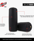 Heavy Duty Air Spring Kit For Ram 1500 2019 Through 2024 with adjustable air pressure, up to 2100 lbs load leveling capacity, front view.