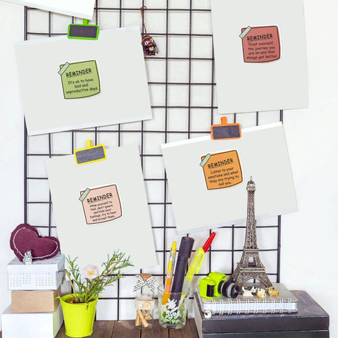 24 Pcs Mental Health Stickers Set With 8 Styles displayed on a grid, motivational affirmations in bright colors, office decor