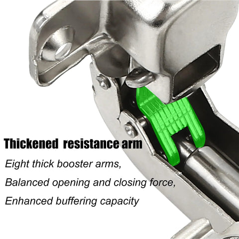 Close-up of 4 Pack Lazy Susan Cabinet Hinges 90 Degree Concealed Hydraulic For Corner Cabinets With Full Coverage And Adjustable Installation Easy Mount DTC 90 Degree Hinge JinBoCheng, showing thick resistance arm.