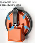Close-up of heavy-duty suction cup from Floor Gap Fixer Tool For Laminate Wood Tile And Vinyl Floors With Heavy Duty Suction Cup Adjustable Height Setter And Quick Lock For No Fuss Gap Repair And Seamless Floor Fit Ideal Diy Flooring Tool In Orange.