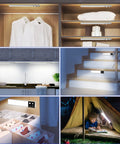 Motion Sensor Closet Lights With LCD Display 40 LED Rechargeable Dimmable Battery Operated Cabinet Lights Ideal For Wardrobe