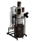 Two Stage Cyclone Dust Collector With 2 Micron Filter And 2 HP 230V 1 Phase High CFM For Heavy Duty Dust Collection Model JCDC 2