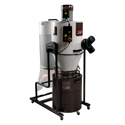 Two Stage Cyclone Dust Collector With 2 Micron Filter And 2 HP 230V 1 Phase High CFM For Heavy Duty Dust Collection Model JCDC 2