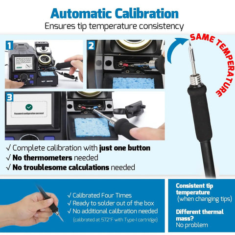 Pro Grade Precision Soldering Station With Auto Calibration And Tilt Screen C210 And C245 Compatible Iron Kit infographic