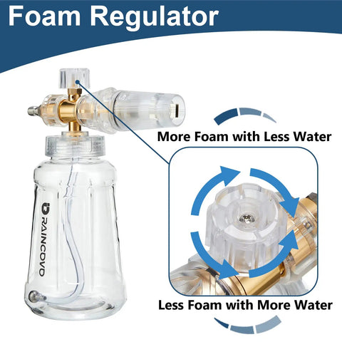 Foam Cannon For Pressure Washer With M22 And 1 Quarter Inch Quick Connect, Adjustable Nozzle, Stainless Steel Filter close-up
