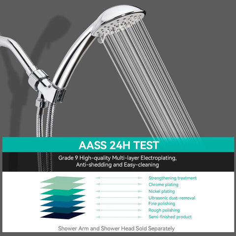 Brass Ball Shower Holder With 360 Degree Spin And Adjustable ABS Bracket In Chrome Finish, Universal Arm Connector Fits 3/4 To 7/8 Inch Hoses, No Fuss, Easy Install, Built Tough, shower head holder on arm