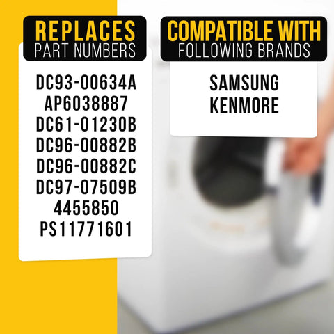 Image showing compatibility and replacement part numbers for Dryer Idler Pulley Replacement For Samsung Dryers Drop In Easy Install With Precise Replacement Part For DV40J3000EW DV42H5200EW DV45H7000EW DV48H7400EW DV42H5200EP DV52J8700EP And Similar Models.