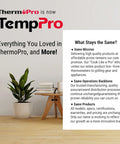Image of a rebranding announcement with a potted plant on a wooden table and a text box describing TempPro's mission and operations.