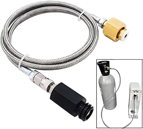 High Pressure Stainless Steel CO2 Adapter Hose 36 Inch For Large CO2 Tanks To TR21 4 Soda Machines CGA320 Direct Connection