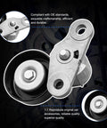 Serpentine Drive Belt Tensioner Kit For 1999-2008 Chevy Silverado Tahoe Suburban Avalanche Express GMC Sierra Yukon Savana Escalade OE Replacement With 38159 19311139 ACK040378HD Heavy Duty DIY Friendly Fit, detailed component view.