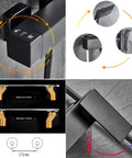 UMJIGF Shower System Set, Exposed Shower Faucet diverter handle and installation details on black finish.