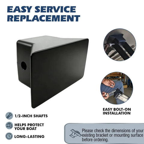 Natural Rubber Boat Trailer Block 3x3 Inch Flat Bow Stop Fits Winch Stands And Bunk Ends With Mounting Bolts Half Inch Shaft Compatible Beefy Marine Trailer Accessory For Snug Haul And Quick Setup, black 3x3 inch bow stop shown with bolt-on installation