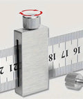 Precision Thickness Calibration Block Set Four Piece Woodworking Stop Guide with adjustable knob and metal ruler.