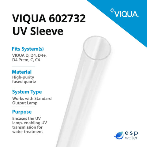 Top Notch Replacement Quartz Sleeve For D4 D4 Plus D4 V C C4 IHS D4 UV Water Purification Systems OEM Sleeve Protects The UV Lamp