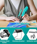 Mini Heat Gun 380W Fast Heating With Dual Temperature 480F To 850F Overheat Protection Reflector Nozzle 4.9Ft Cord Pro Grade