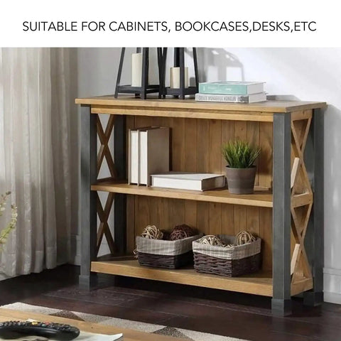 Wooden bookshelf with decor and storage baskets, suitable for cabinets, bookcases, desks, etc.