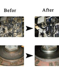 Before and after cleaning comparison using Industrial Grade Dry Ice Blaster With CO2 Cleaning System for machinery.