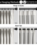 Pinch Pleat Blackout Curtains 84 Inch Long 2 Panels 40 Inch Wide Greyish White Thermal Insulated Room Darkening Drapes hanging methods