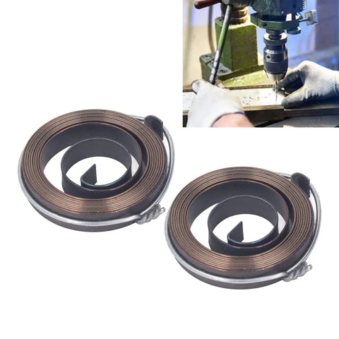 Two Piece Drill Press Quill Spring Set No Fuss Replacement Metal Recoil Return Spring For Bench Drills Spring Steel With Blackening Finish
