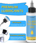 Precision Glass Cutting Oil With Easy Apply Top For Glass Cutters And Tools 4 Oz Pro Grade Lubricant shown with dropper