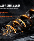 Alloy steel auger illustration for Gas Powered Post Hole Digger With 43cc Engine And 8 Inch Auger Bit, 30 Inch Alloy Shaft.